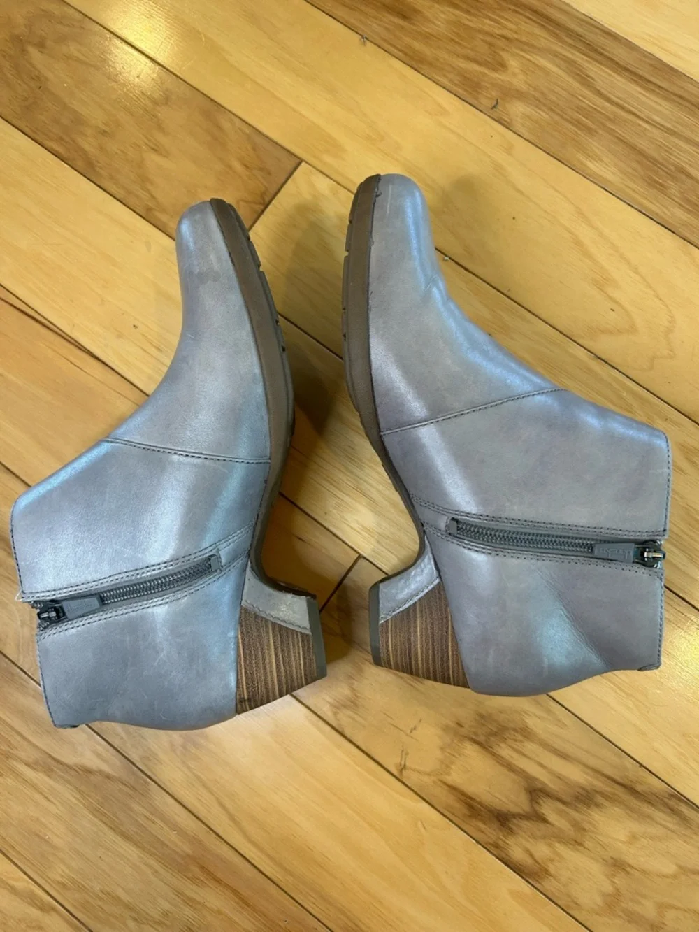 Dansko Darbie Women's Taupe Leather Ankle Booties with Buckle - Picture 5 of 11
